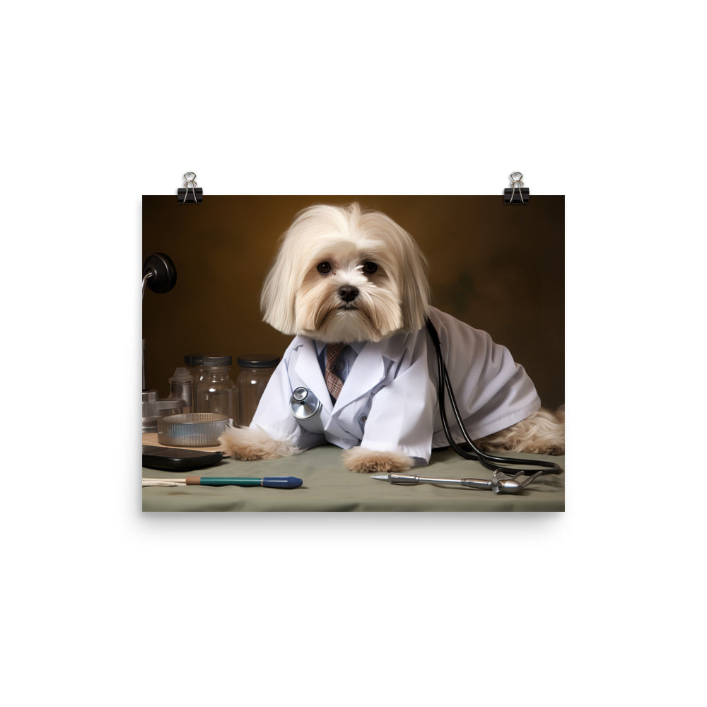 Lhasa Apso Doctor Photo paper poster - PosterfyAI.com