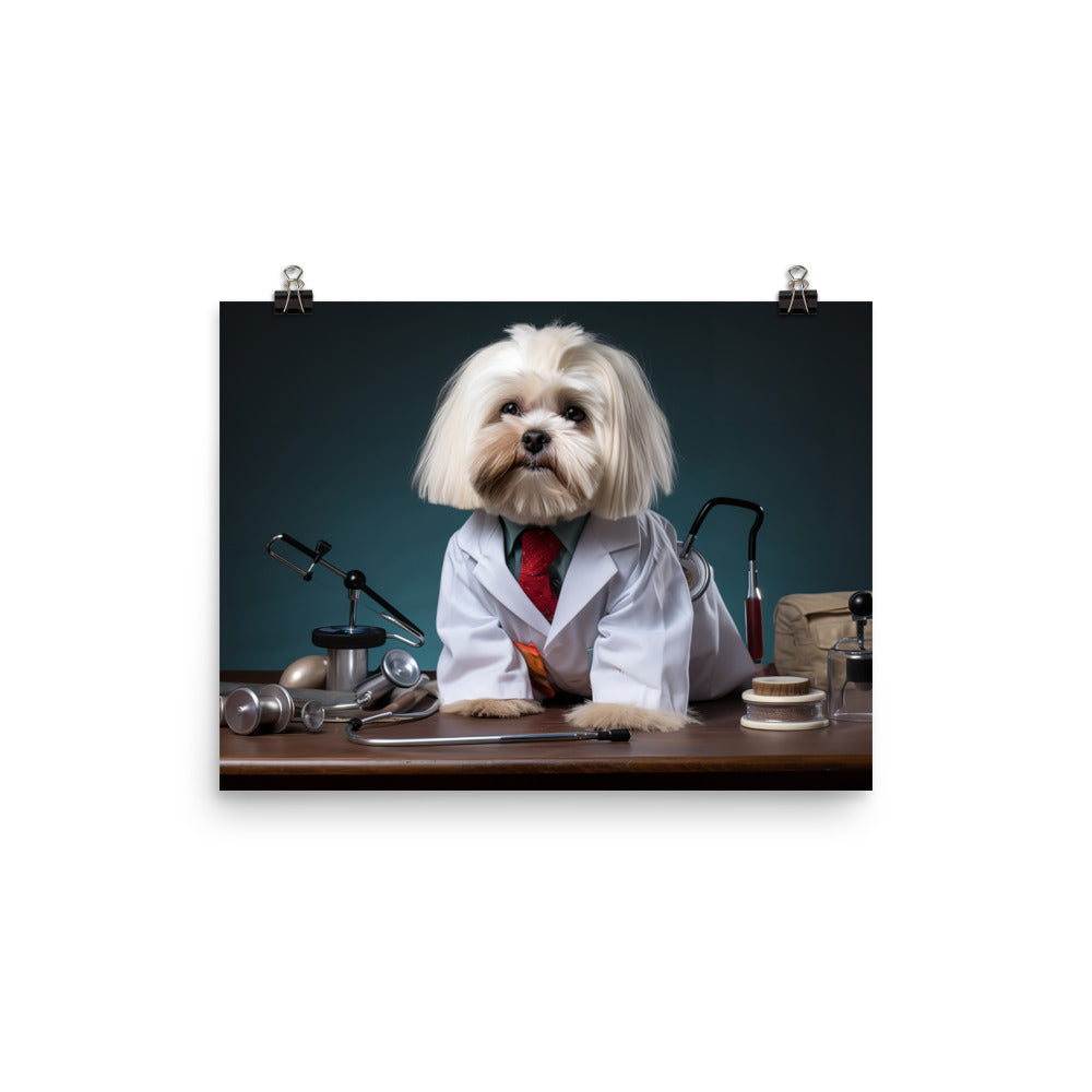 Lhasa Apso Doctor Photo paper poster - PosterfyAI.com