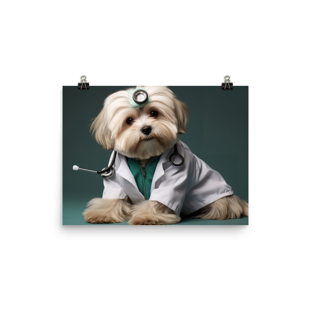 Lhasa Apso Doctor Photo paper poster - PosterfyAI.com