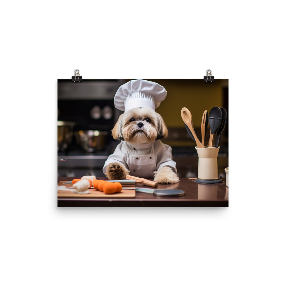 Lhasa Apso Chef Photo paper poster - PosterfyAI.com