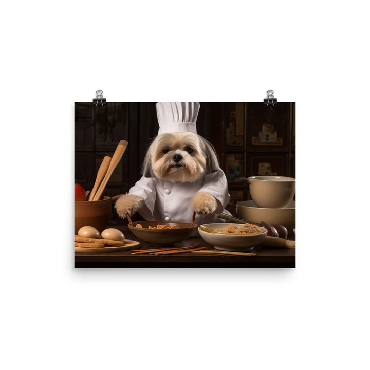 Lhasa Apso Chef Photo paper poster - PosterfyAI.com