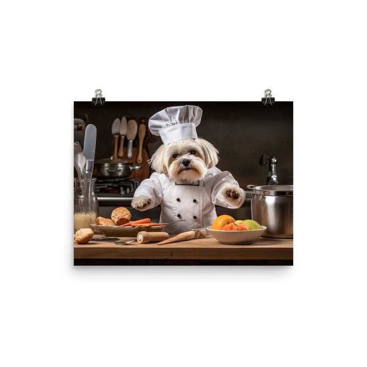 Lhasa Apso Chef Photo paper poster - PosterfyAI.com