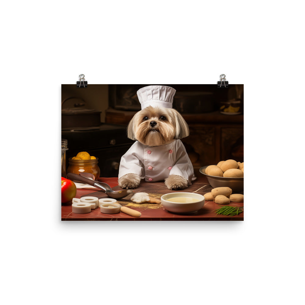 Lhasa Apso Chef Photo paper poster - PosterfyAI.com