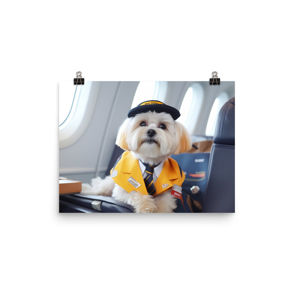 Lhasa Apso Cabin Crew Photo paper poster - PosterfyAI.com