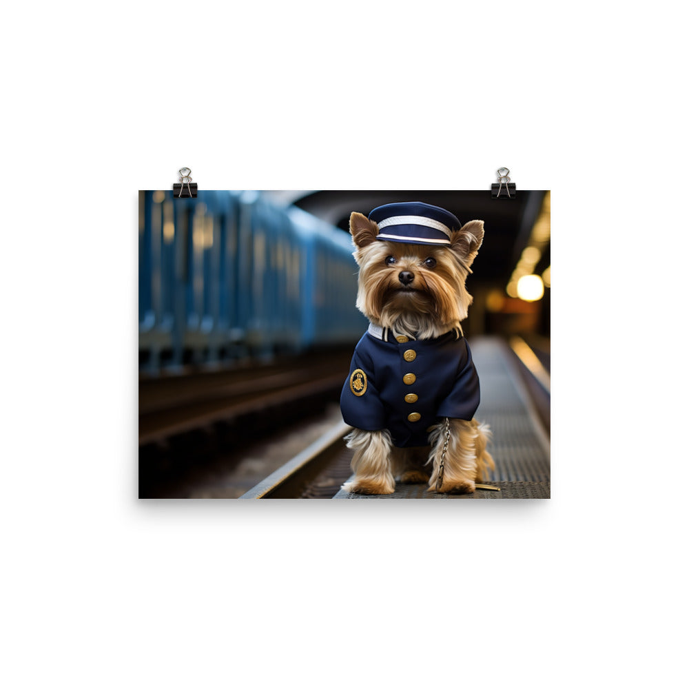 Yorkshire Terrier Transit Operator Photo paper poster - PosterfyAI.com