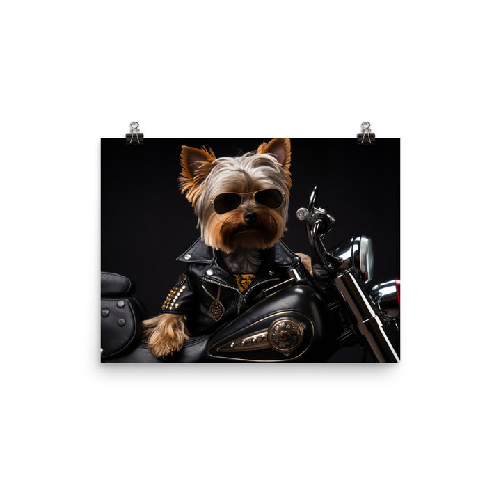 Yorkshire Terrier Superbike Athlete Photo paper poster - PosterfyAI.com