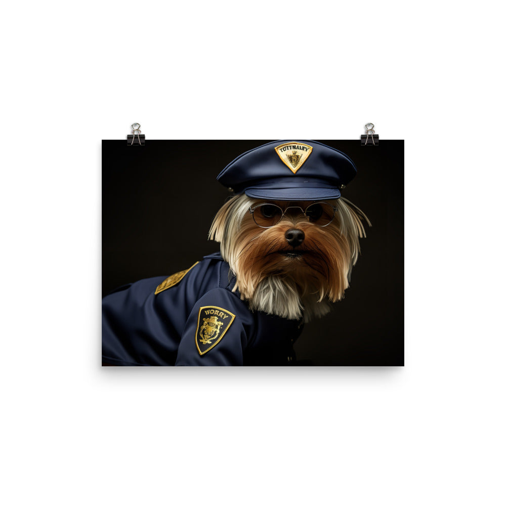 Yorkshire Terrier Security Officer Photo paper poster - PosterfyAI.com