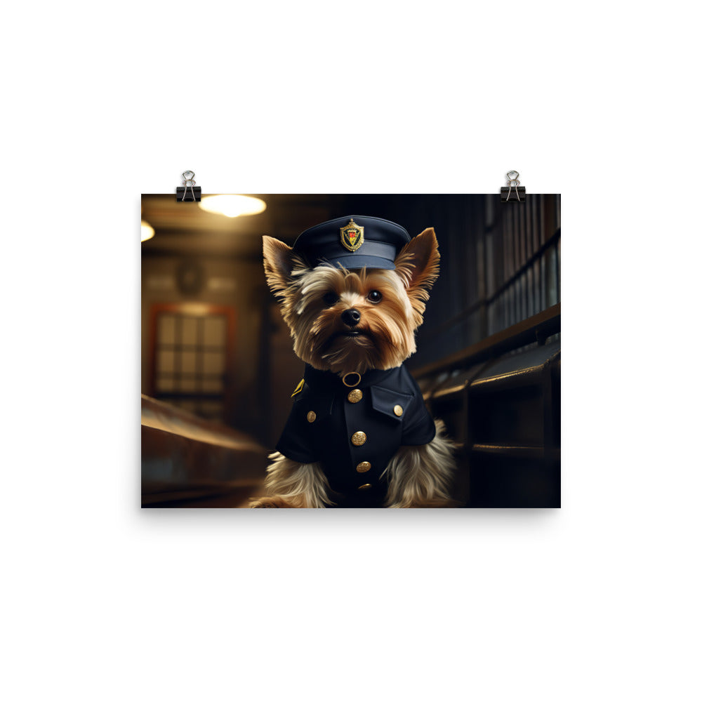 Yorkshire Terrier Security Officer Photo paper poster - PosterfyAI.com