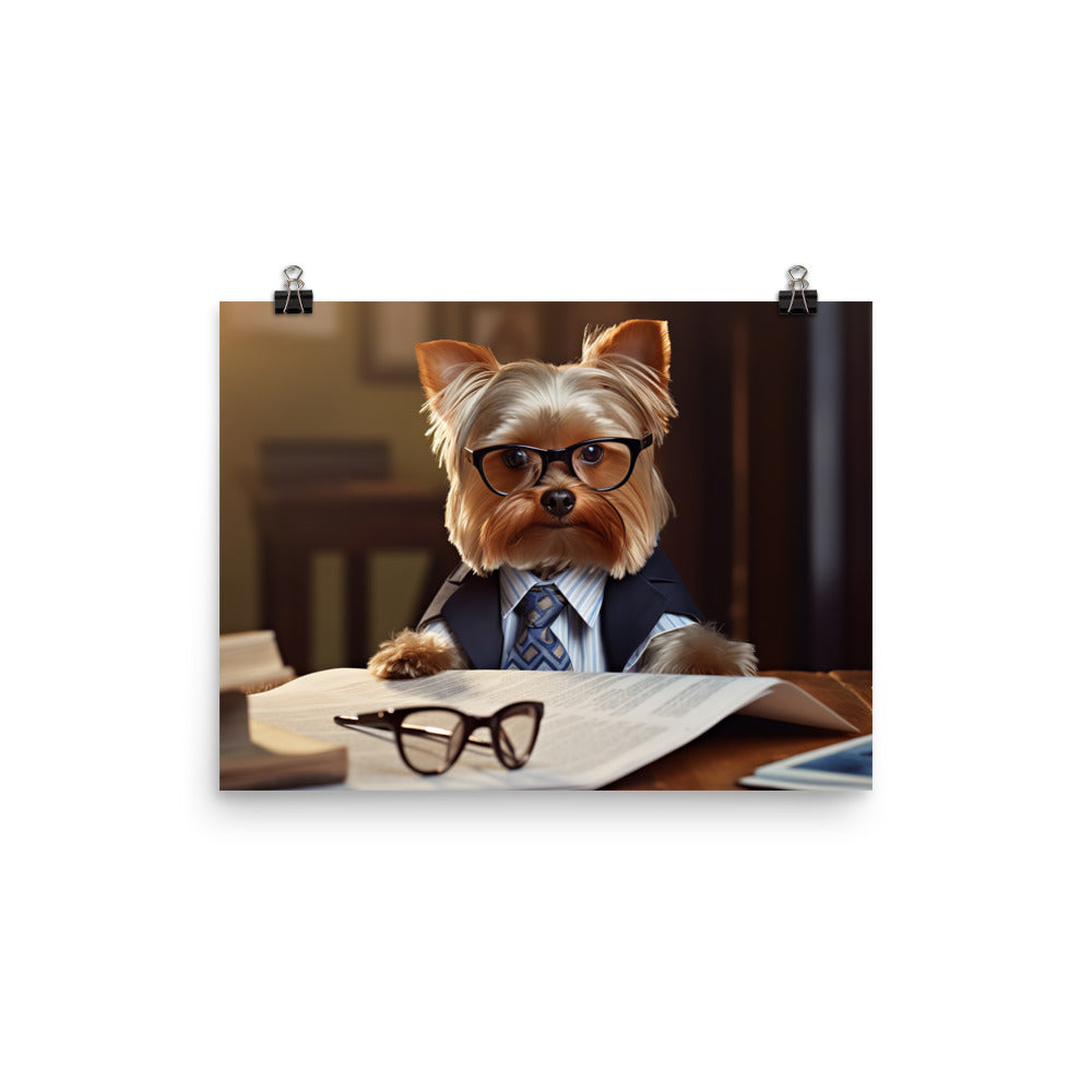 Yorkshire Terrier Sales Consultant Photo paper poster - PosterfyAI.com