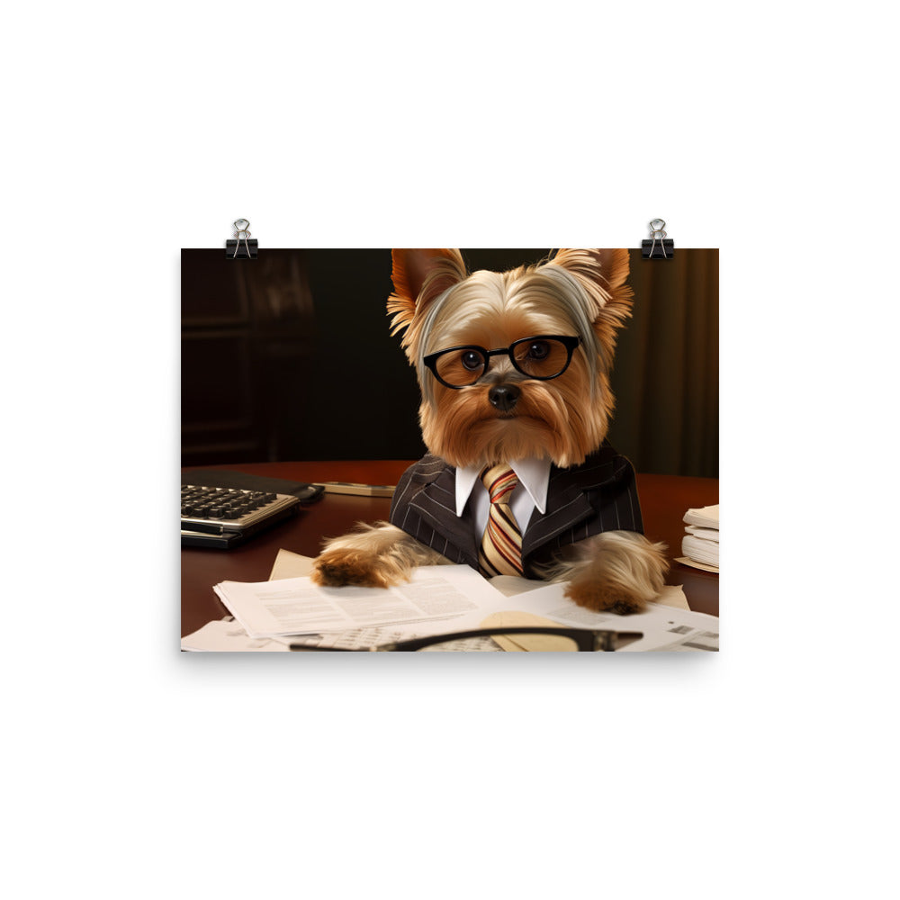 Yorkshire Terrier Sales Consultant Photo paper poster - PosterfyAI.com