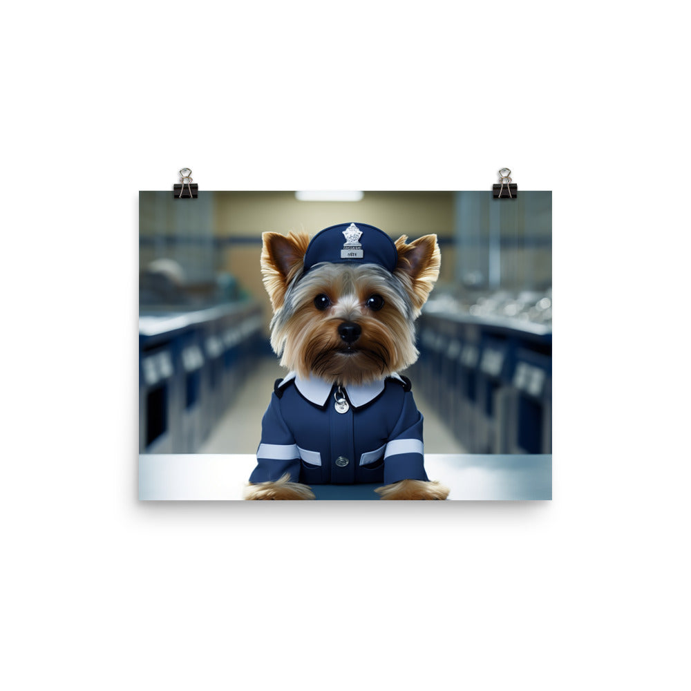 Yorkshire Terrier Prison Officer Photo paper poster - PosterfyAI.com