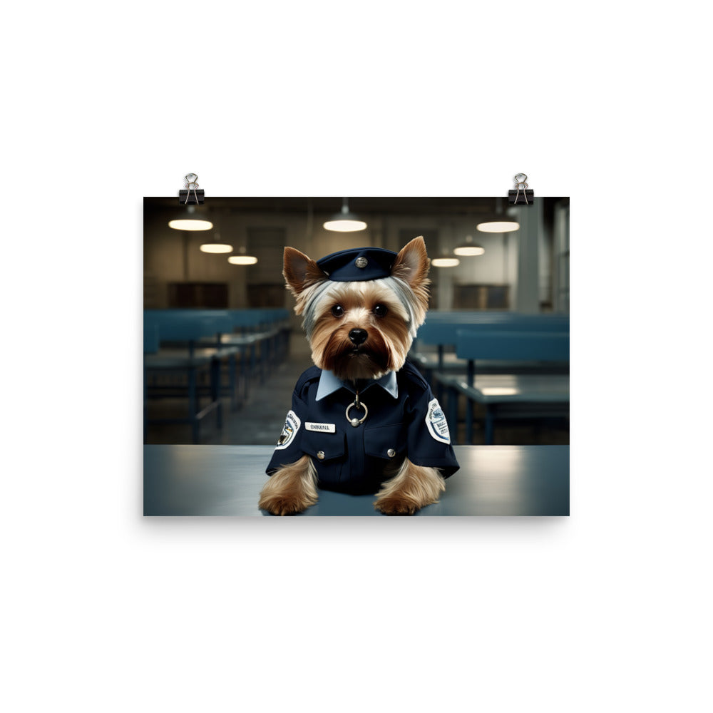 Yorkshire Terrier Prison Officer Photo paper poster - PosterfyAI.com