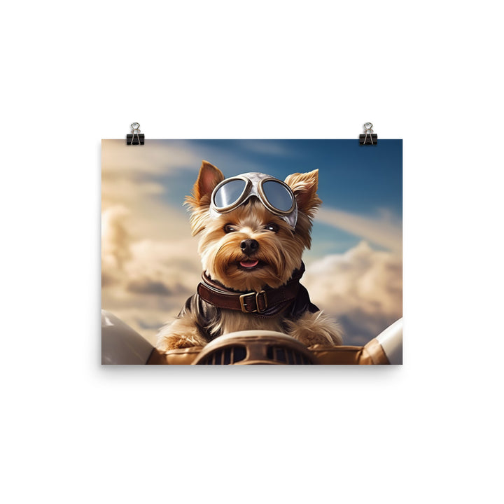 Yorkshire Terrier Pilot Photo paper poster - PosterfyAI.com