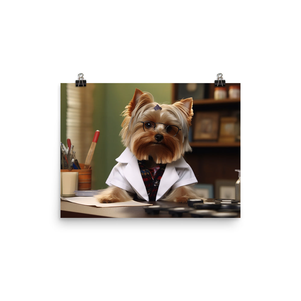 Yorkshire Terrier Pharmacist Photo paper poster - PosterfyAI.com