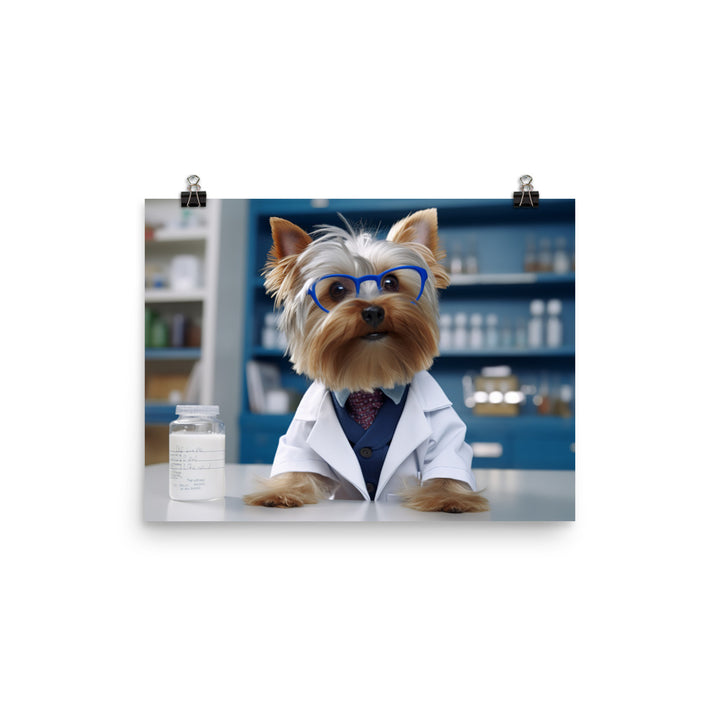 Yorkshire Terrier Pharmacist Photo paper poster - PosterfyAI.com