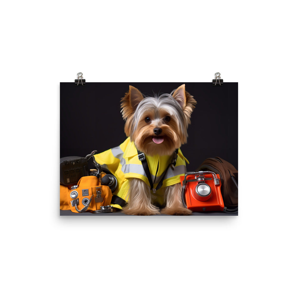 Yorkshire Terrier Paramedic Photo paper poster - PosterfyAI.com