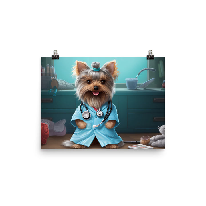 Yorkshire Terrier Nurse Photo paper poster - PosterfyAI.com