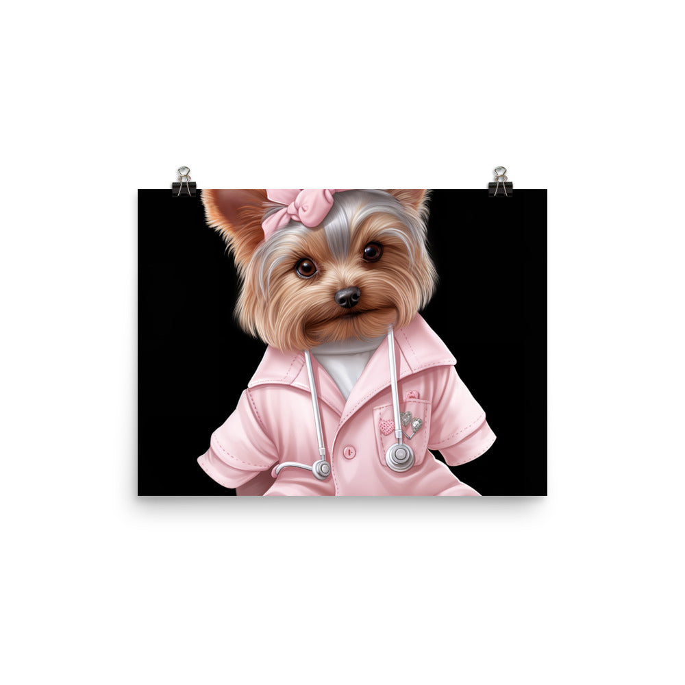 Yorkshire Terrier Nurse Photo paper poster - PosterfyAI.com