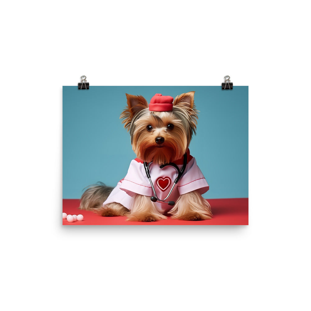 Yorkshire Terrier Nurse Photo paper poster - PosterfyAI.com