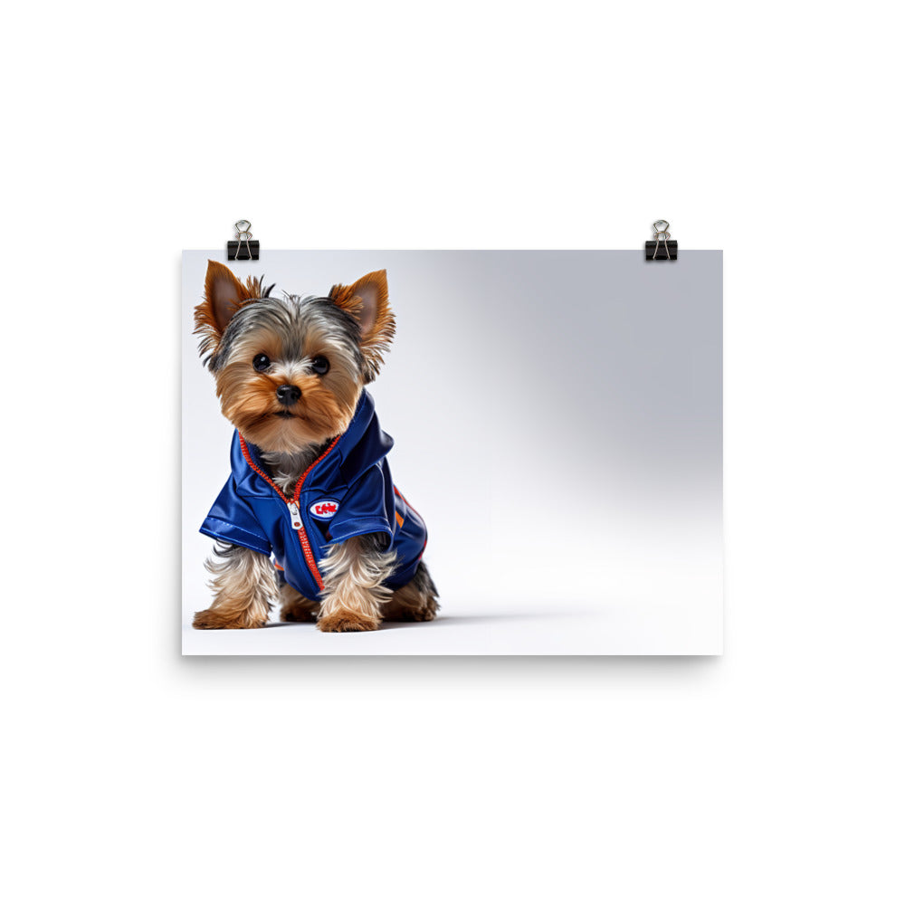 Yorkshire Terrier Motorsport Athlete Photo paper poster - PosterfyAI.com