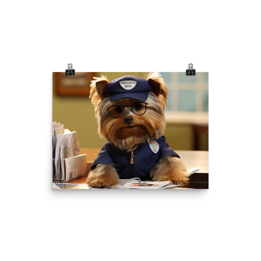 Yorkshire Terrier Mail Carrier Photo paper poster - PosterfyAI.com