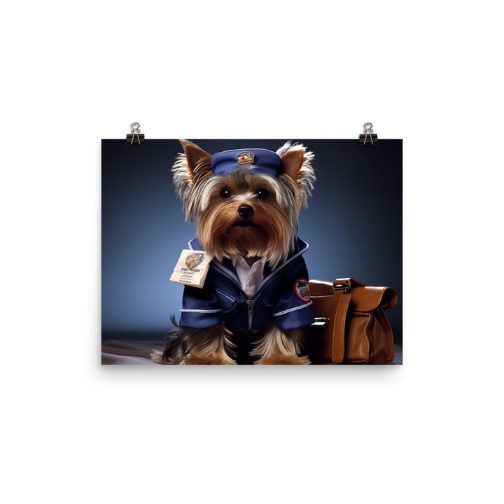 Yorkshire Terrier Mail Carrier Photo paper poster - PosterfyAI.com