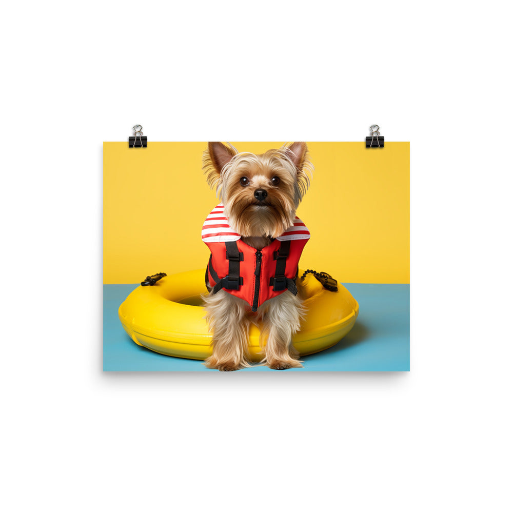 Yorkshire Terrier Lifeguard Photo paper poster - PosterfyAI.com