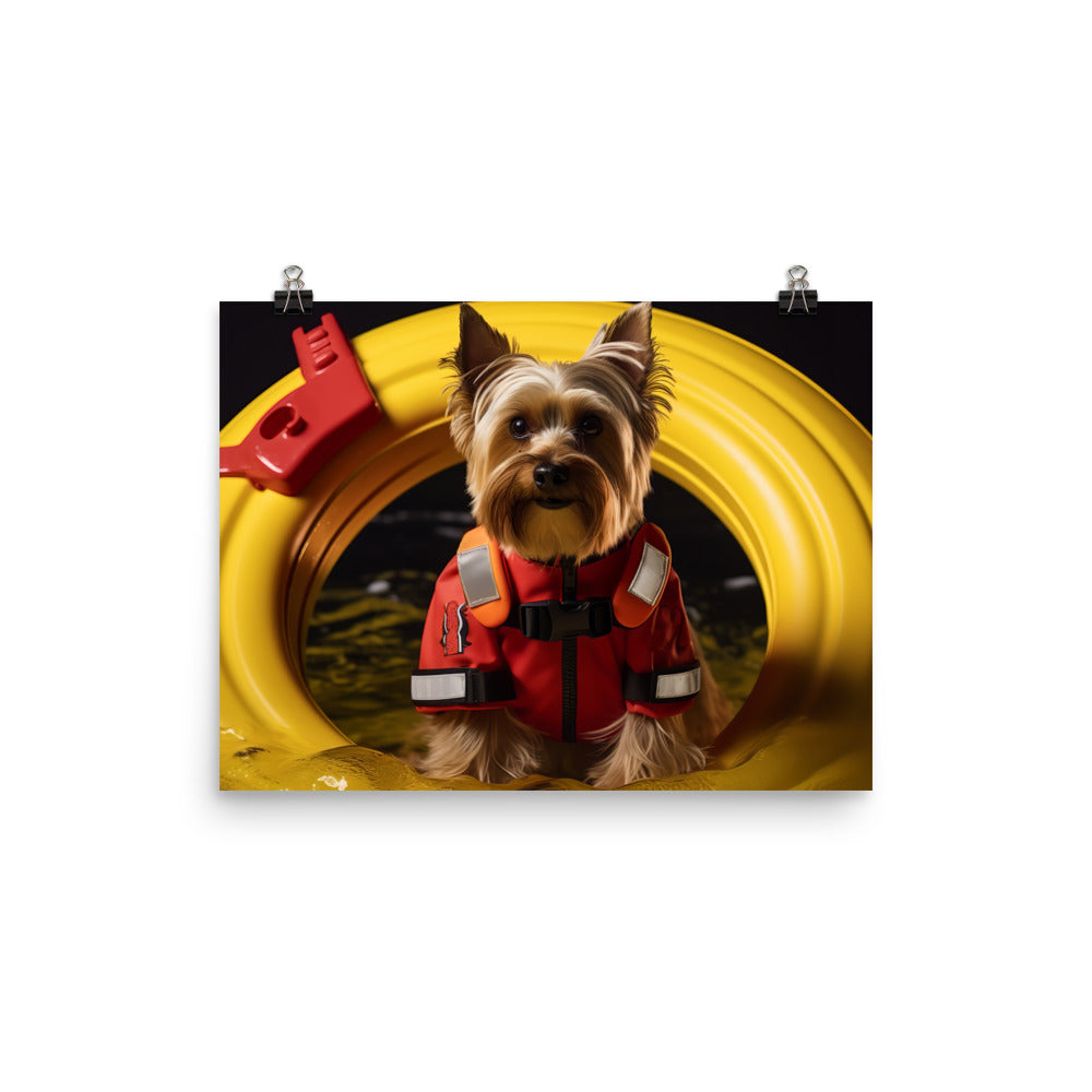 Yorkshire Terrier Lifeguard Photo paper poster - PosterfyAI.com