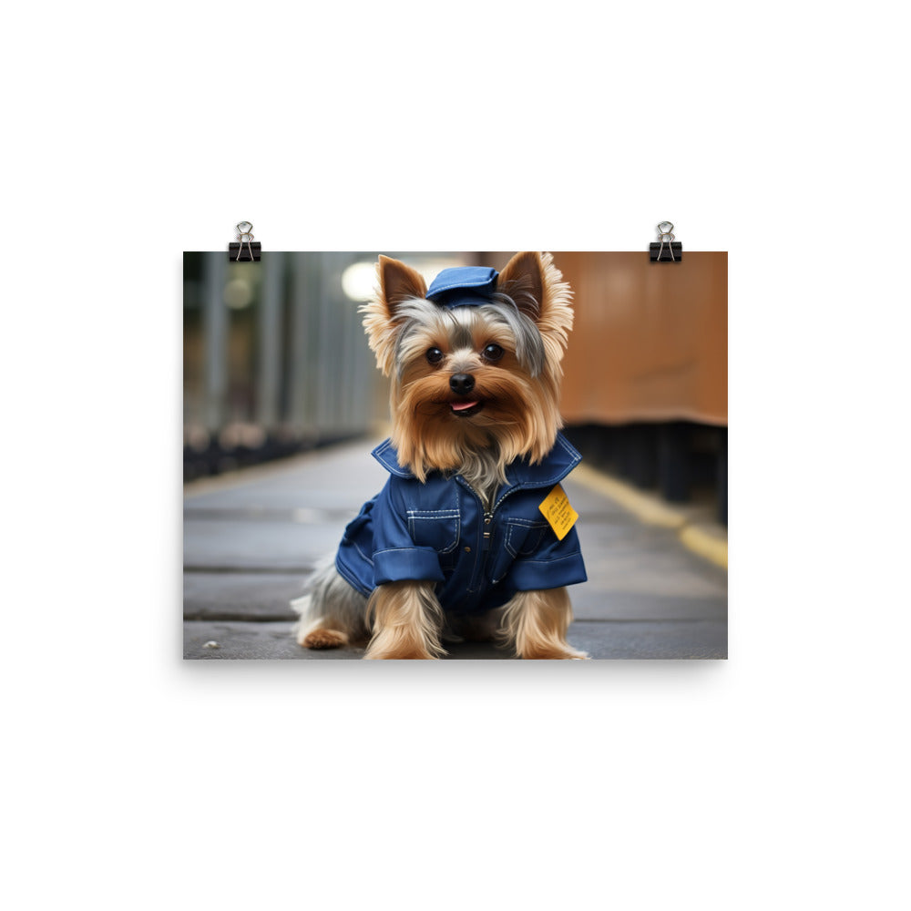 Yorkshire Terrier Janitor Photo paper poster - PosterfyAI.com