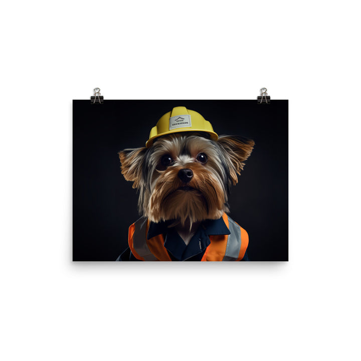 Yorkshire Terrier Janitor Photo paper poster - PosterfyAI.com