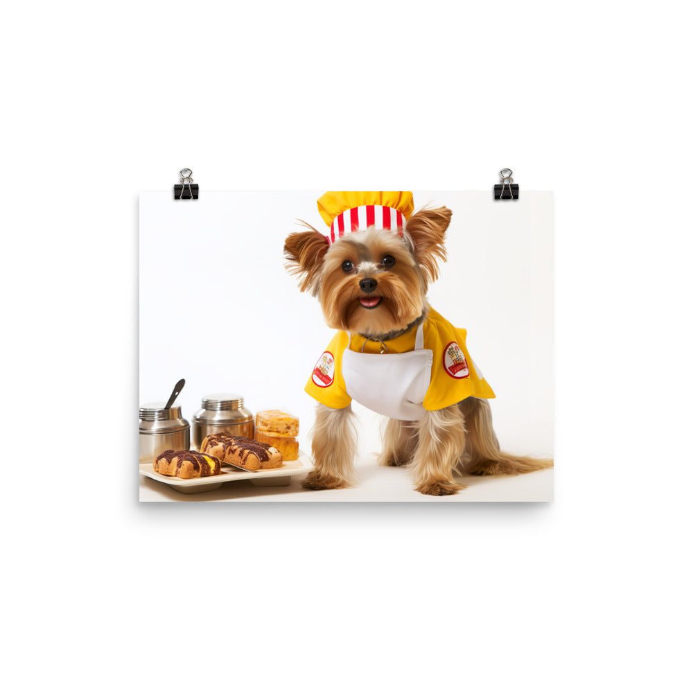 Yorkshire Terrier Fast Food Crew Photo paper poster - PosterfyAI.com