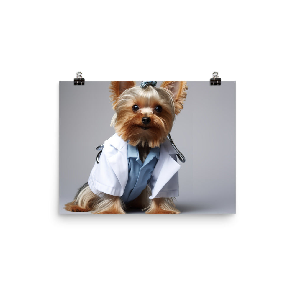 Yorkshire Terrier Doctor Photo paper poster - PosterfyAI.com