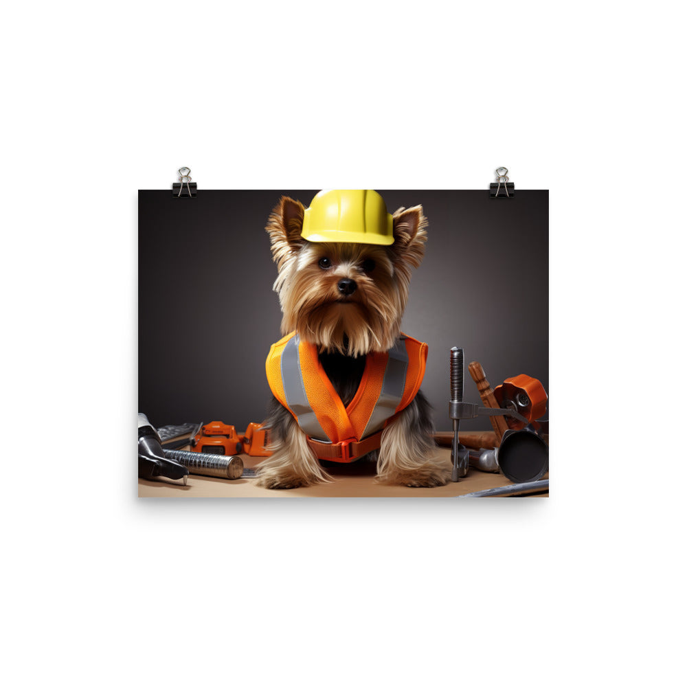 Yorkshire Terrier Contractor Photo paper poster - PosterfyAI.com