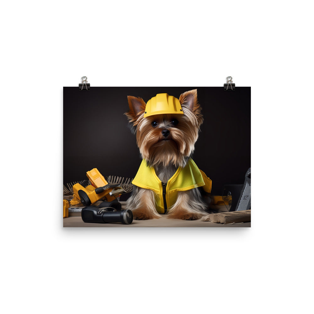 Yorkshire Terrier Contractor Photo paper poster - PosterfyAI.com