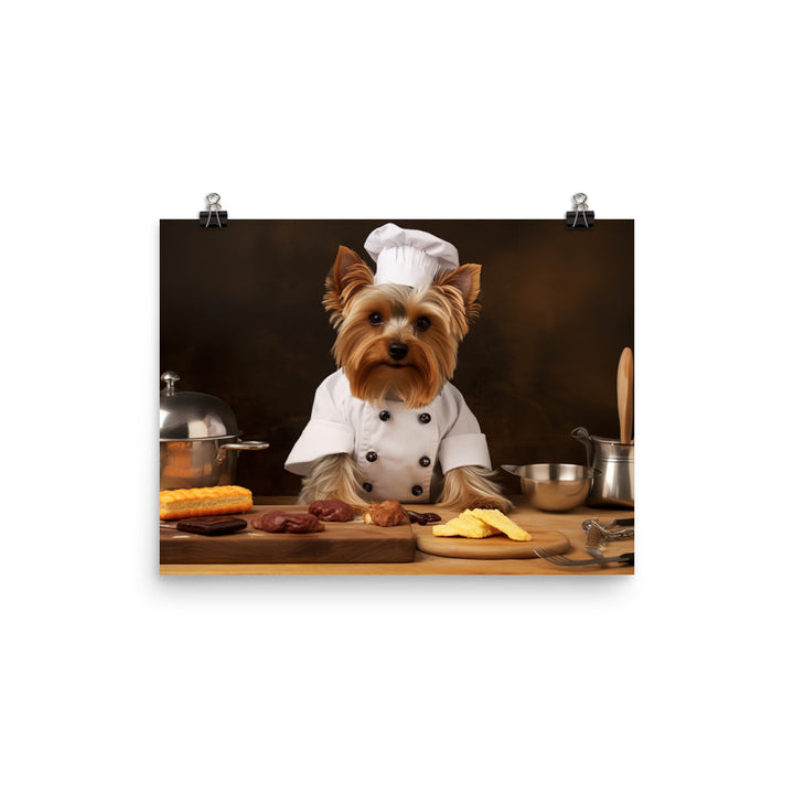 Yorkshire Terrier Chef Photo paper poster - PosterfyAI.com