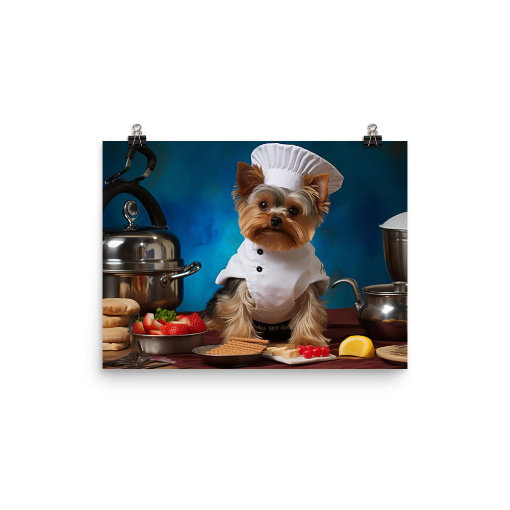 Yorkshire Terrier Chef Photo paper poster - PosterfyAI.com