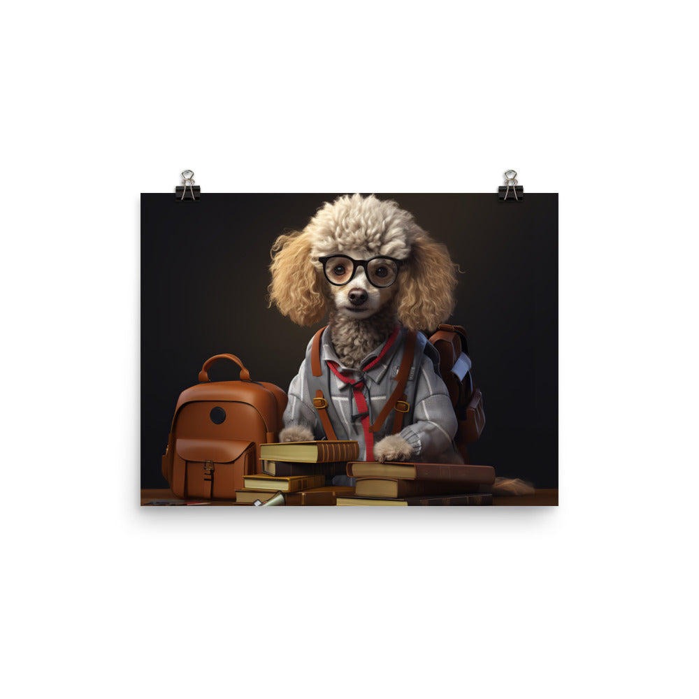 Poodle Student Photo paper poster - PosterfyAI.com
