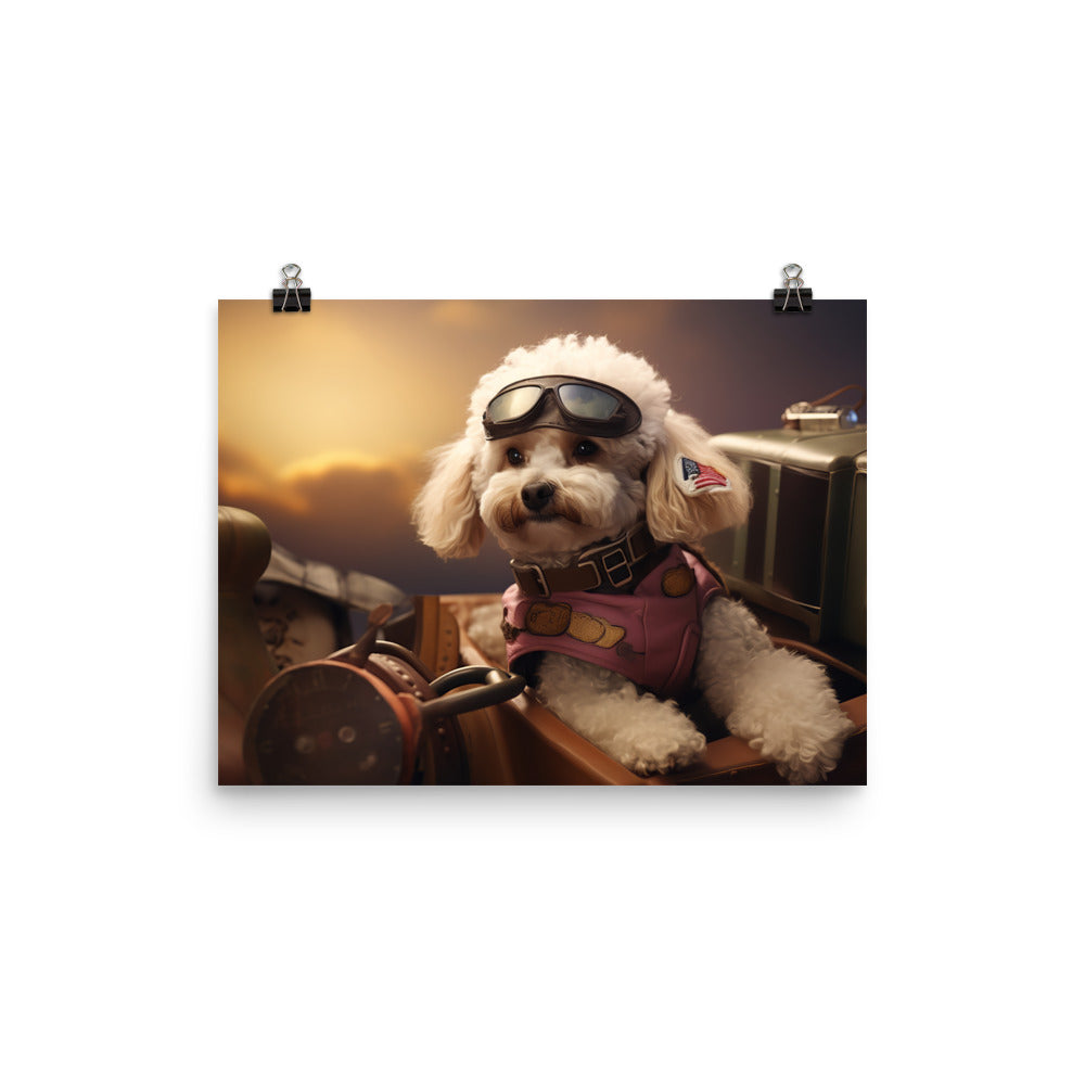 Poodle Pilot Photo paper poster - PosterfyAI.com