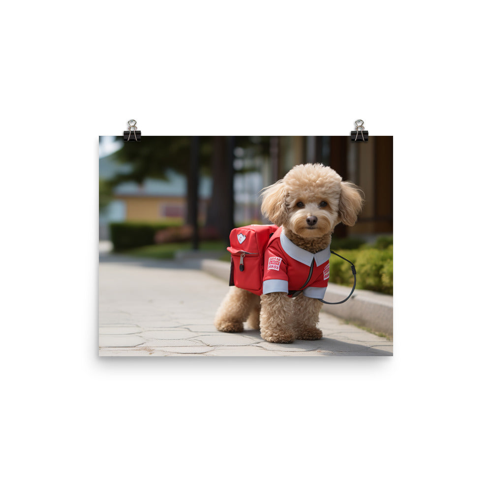 Poodle Mail Carrier Photo paper poster - PosterfyAI.com