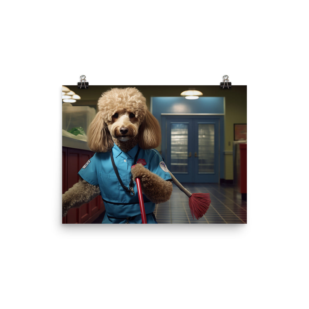 Poodle Janitor Photo paper poster - PosterfyAI.com