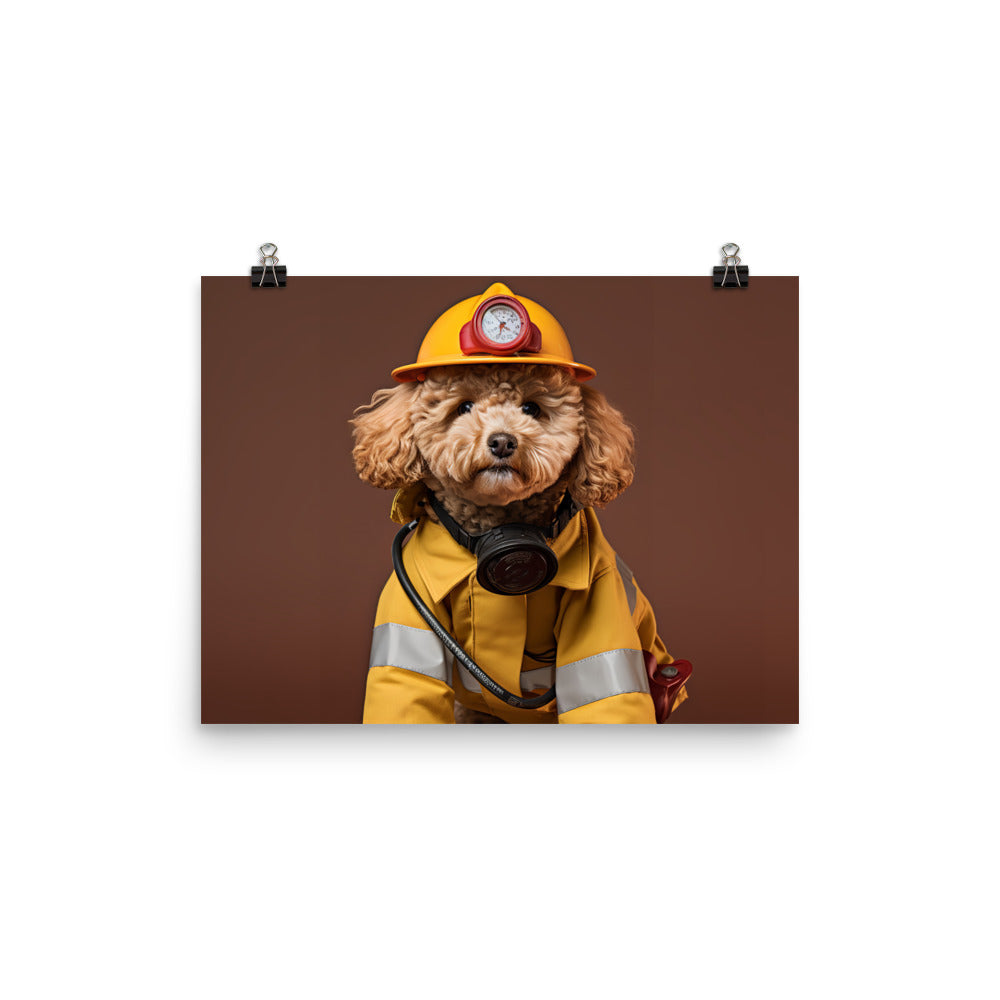Poodle Firefighter Photo paper poster - PosterfyAI.com
