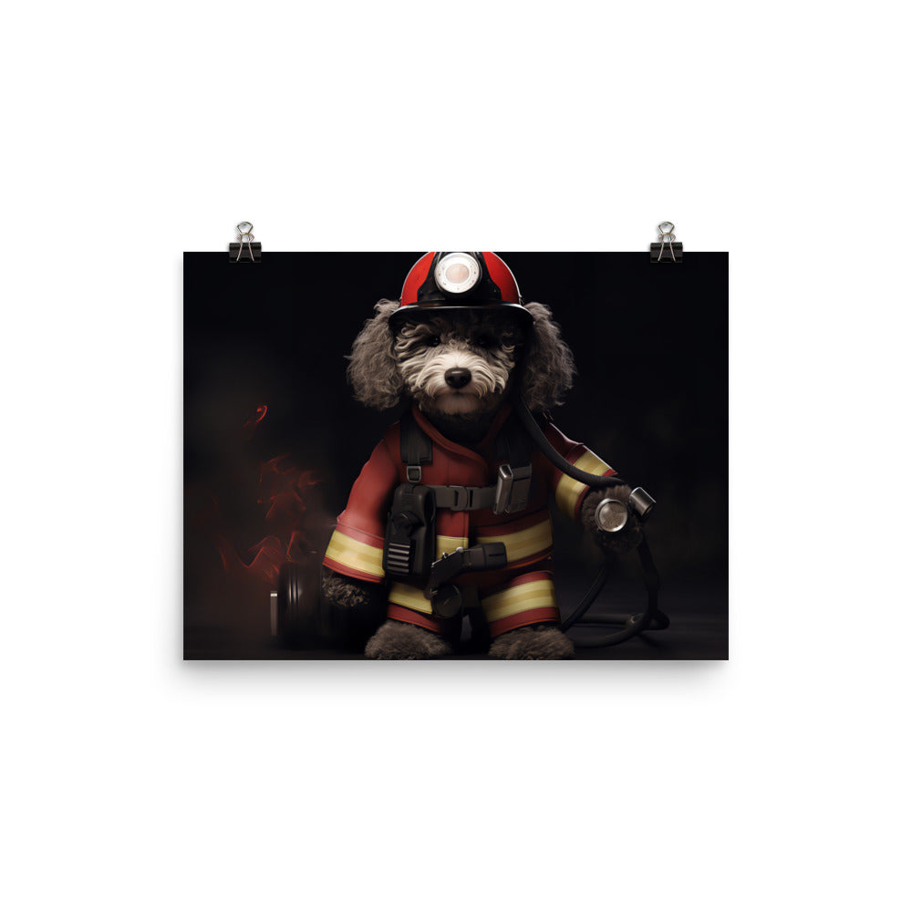 Poodle Firefighter Photo paper poster - PosterfyAI.com