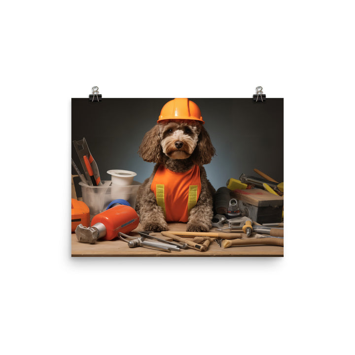 Poodle Contractor Photo paper poster - PosterfyAI.com