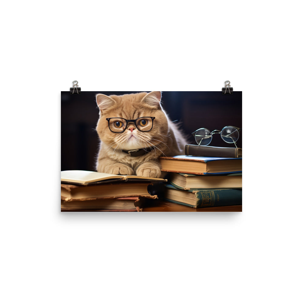 Exotic Shorthair Student Photo paper poster - PosterfyAI.com