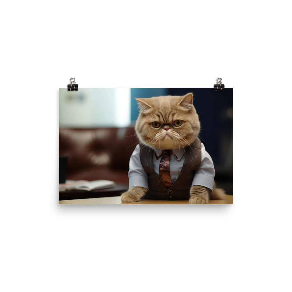 Exotic Shorthair Sales Consultant Photo paper poster - PosterfyAI.com