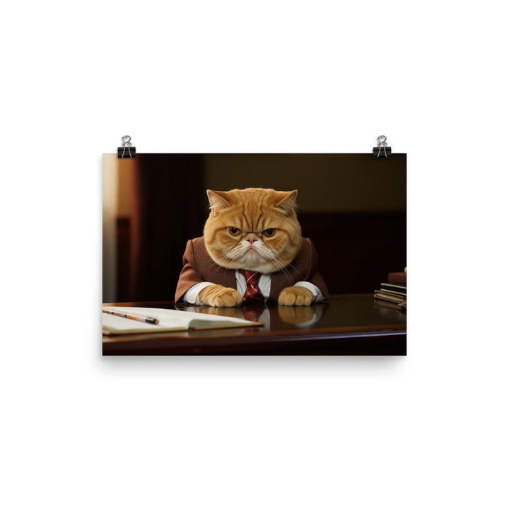 Exotic Shorthair Sales Consultant Photo paper poster - PosterfyAI.com