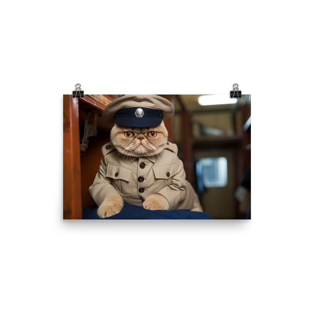 Exotic Shorthair Prison Officer Photo paper poster - PosterfyAI.com