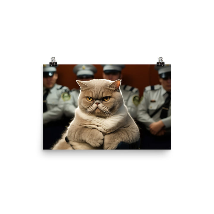 Exotic Shorthair Prison Officer Photo paper poster - PosterfyAI.com