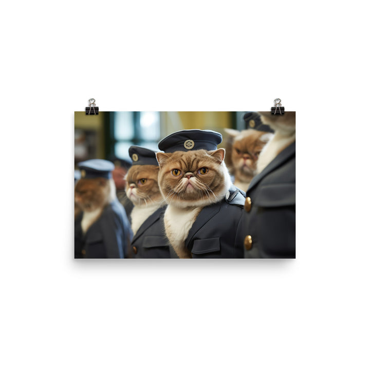 Exotic Shorthair Prison Officer Photo paper poster - PosterfyAI.com