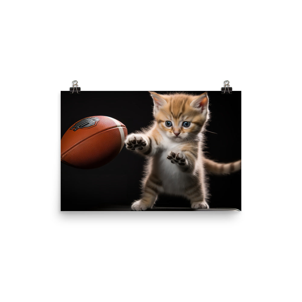 Exotic Shorthair Football Player Photo paper poster - PosterfyAI.com